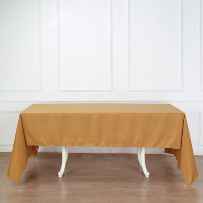 Premium Polyester Rectangle Tablecloth 60"x126" Gold - 220GSM Wrinkle-Resistant Table Cover