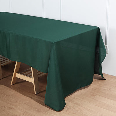 Polyester Rectangle Tablecloth 60"x126" Hunter Emerald Green - Durable & Wrinkle-Resistant Table Cover
