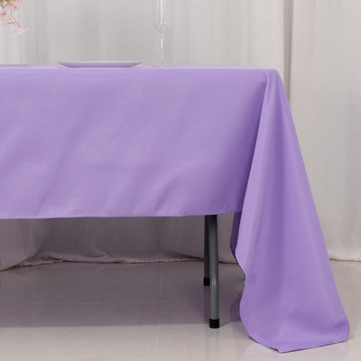 Premium Polyester Rectangle Tablecloth 60"x126" Lavender Lilac - 220GSM Wrinkle-Resistant Table Cover