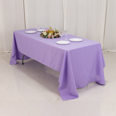 Premium Polyester Rectangle Tablecloth 60"x126" Lavender Lilac - 220GSM Wrinkle-Resistant Table Cover