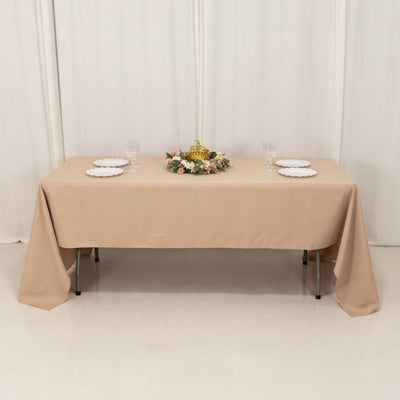 Premium Polyester Rectangle Tablecloth 60"x126" Nude - 220GSM Wrinkle-Resistant Table Cover
