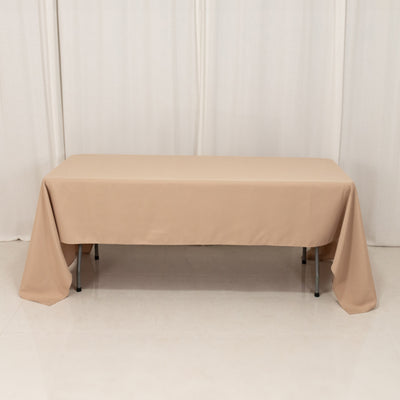 Premium Polyester Rectangle Tablecloth 60"x126" Nude - 220GSM Wrinkle-Resistant Table Cover