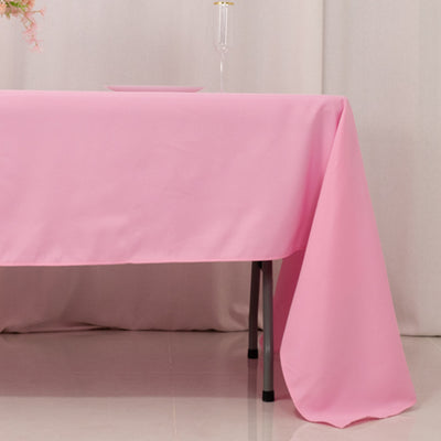 Premium Polyester Rectangle Tablecloth 60"x126" Pink - 220GSM Wrinkle-Resistant Table Cover
