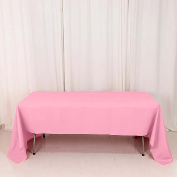 Pink Seamless Premium Polyester Rectangular Tablecloth 220GSM 60"x126"