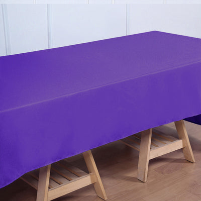Premium Polyester Rectangle Tablecloth 60"x126" Purple - 220GSM Wrinkle-Resistant Table Cover