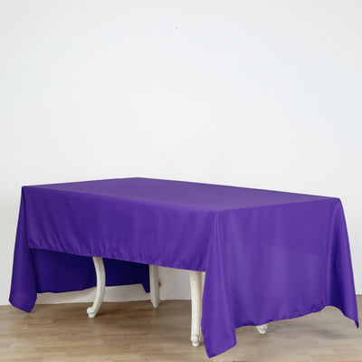 Premium Polyester Rectangle Tablecloth 60"x126" Purple - 220GSM Wrinkle-Resistant Table Cover