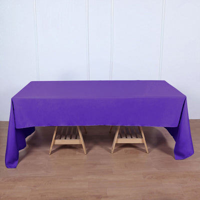 Premium Polyester Rectangle Tablecloth 60"x126" Purple - 220GSM Wrinkle-Resistant Table Cover