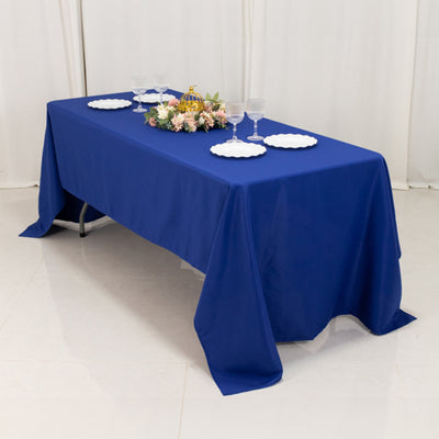 Premium Polyester Rectangle Tablecloth 60"x126" Royal Blue - 220GSM Wrinkle-Resistant Table Cover