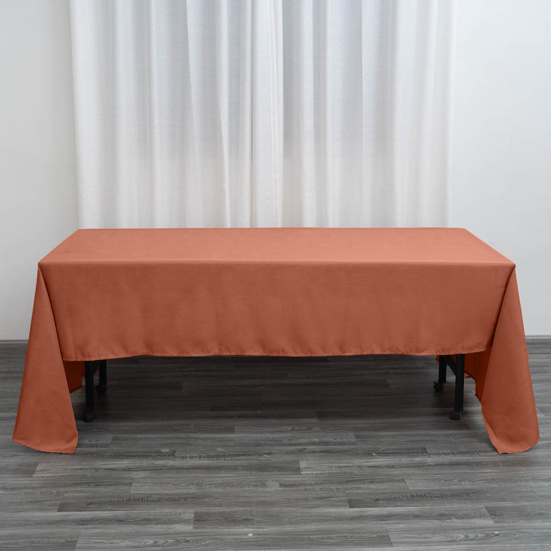 Terracotta (Rust) Seamless Polyester Rectangular Tablecloth - 60x126inch