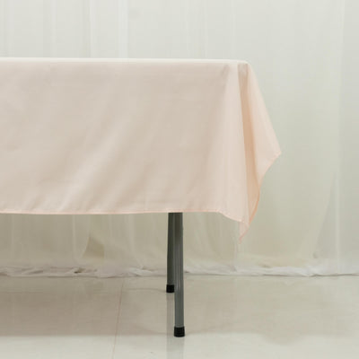 Blush Polyester Rectangle Tablecloth 60"×84" – Wrinkle-Resistant, Durable Party / Event Table Cover