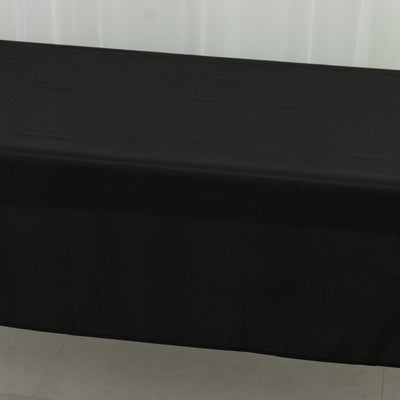Black Polyester Rectangle Tablecloth 60"×84" – Wrinkle-Resistant, Durable Party / Event Table Cover