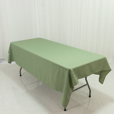 Dusty Sage Green Polyester Rectangle Tablecloth 60"×84" – Wrinkle-Resistant, Durable Party / Event Table Cover