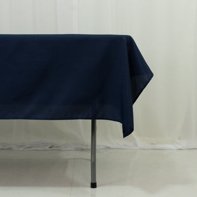 Navy Blue Polyester Rectangle Tablecloth 60"×84" – Wrinkle-Resistant, Durable Party / Event Table Cover
