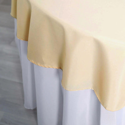 Polyester Round Tablecloth 70" Beige - Linen Texture Table Cover