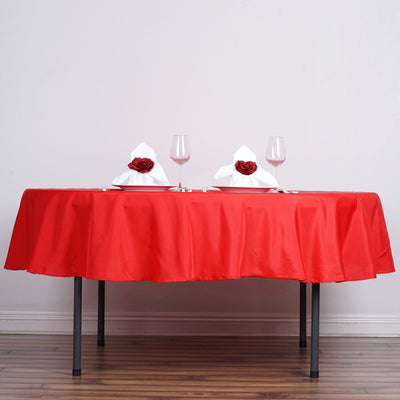 Polyester Round Tablecloth 70" Red - Linen Texture Table Cover
