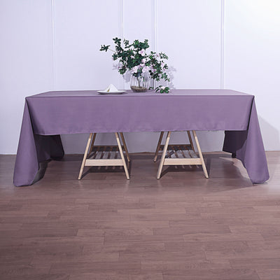 Polyester Rectangle Tablecloth 72"x120" Violet Amethyst with Wrinkle-Resistant Finish - Reusable Table Cover