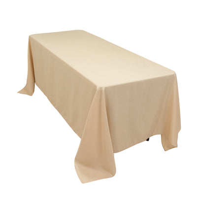 Polyester Rectangle Tablecloth 72"x120" Beige with Wrinkle-Resistant Finish - Reusable Table Cover