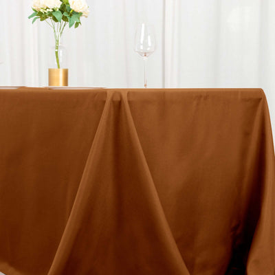 Polyester Rectangle Tablecloth 72"x120" Cinnamon Brown with Wrinkle-Resistant Finish - Reusable Table Cover