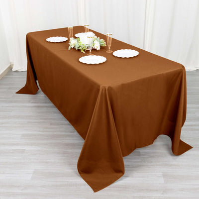 Polyester Rectangle Tablecloth 72"x120" Cinnamon Brown with Wrinkle-Resistant Finish - Reusable Table Cover