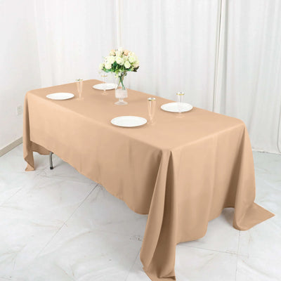 Polyester Rectangle Tablecloth 72"x120" Nude with Wrinkle-Resistant Finish - Reusable Table Cover