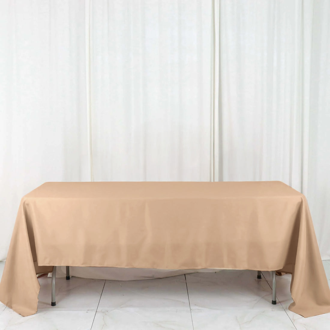 72X120 Inches Size Rectangular Tablecloth In Nude