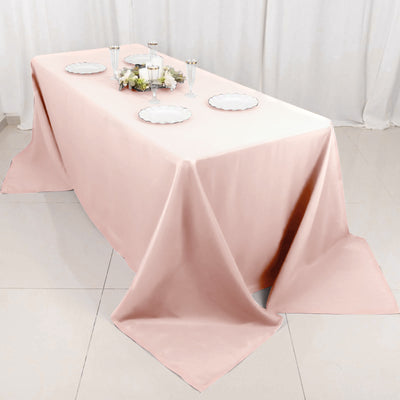 Polyester Rectangle Tablecloth 90"x132" Blush with Seamless Finish