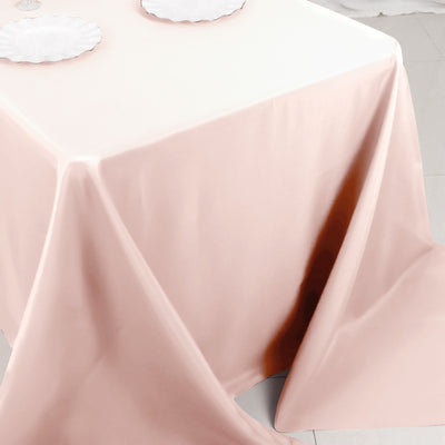 Polyester Rectangle Tablecloth 90"x132" Blush with Seamless Finish