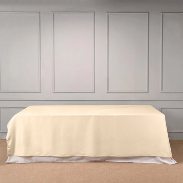 Beige Seamless Polyester Rectangular Tablecloth 90"x132"