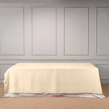 Beige 90 Inch x 132 Inch Polyester Rectangular Tablecloth