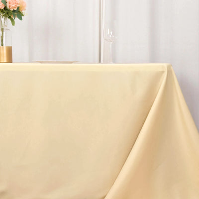 Premium Polyester Rectangle Tablecloth 90"x132" Beige - Seamless 220GSM Wrinkle-Resistant & Durable Fabric