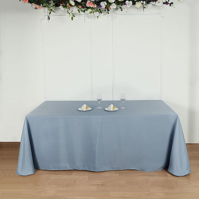 Polyester Rectangle Tablecloth 90"x132" Dusty Blue with Seamless Finish