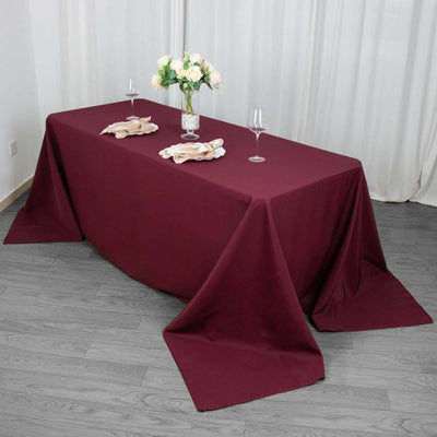 Premium Polyester Rectangle Tablecloth 90"x132" Burgundy - Seamless 220GSM Wrinkle-Resistant & Durable Fabric