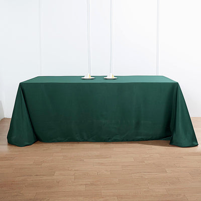 Polyester Rectangle Tablecloth 90"x132" Hunter Emerald Green with Seamless Finish