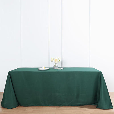 Polyester Rectangle Tablecloth 90"x132" Hunter Emerald Green with Seamless Finish