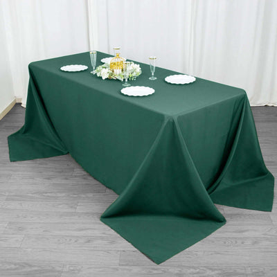 Premium Polyester Rectangle Tablecloth 90"x132" Hunter Emerald Green - Seamless 220GSM Wrinkle-Resistant & Durable Fabric