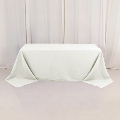Premium Polyester Rectangle Tablecloth 90"x132" Ivory - Seamless 220GSM Wrinkle-Resistant & Durable Fabric