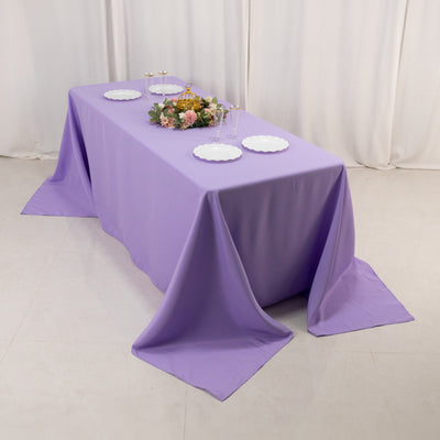 Premium Polyester Rectangle Tablecloth 90"x132" Lavender Lilac - Seamless 220GSM Wrinkle-Resistant & Durable Fabric