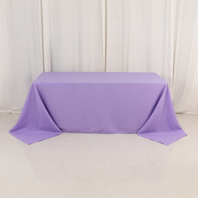 Premium Polyester Rectangle Tablecloth 90"x132" Lavender Lilac - Seamless 220GSM Wrinkle-Resistant & Durable Fabric
