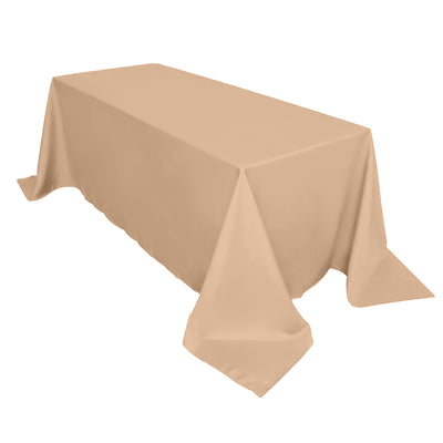 Polyester Rectangle Tablecloth 90"x132" Nude with Seamless Finish