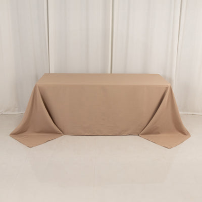 Premium Polyester Rectangle Tablecloth 90"x132" Nude - Seamless 220GSM Wrinkle-Resistant & Durable Fabric