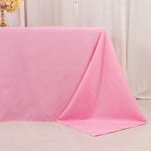 90x132inch Pink Seamless Premium Polyester Rectangular Tablecloth - 220GSM for 6 Foot Table