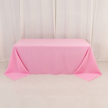 90x132inch Pink Seamless Premium Polyester Rectangular Tablecloth - 220GSM for 6 Foot Table