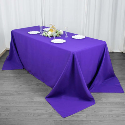 Premium Polyester Rectangle Tablecloth 90"x132" Purple - Seamless 220GSM Wrinkle-Resistant & Durable Fabric