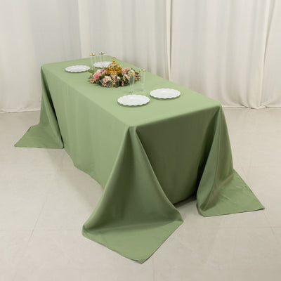 Premium Polyester Rectangle Tablecloth 90"x132" Sage Green - Seamless 220GSM Wrinkle-Resistant & Durable Fabric