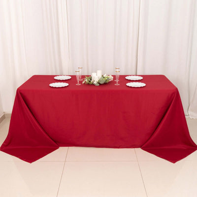 Polyester Rectangle Tablecloth 90"x132" Wine with Seamless Finish