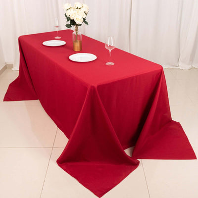 Polyester Rectangle Tablecloth 90"x132" Wine with Seamless Finish