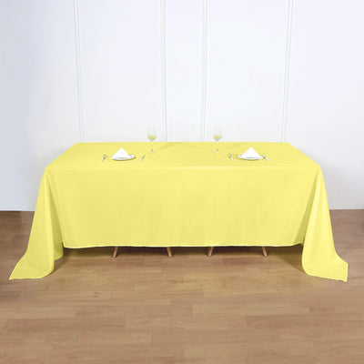 Polyester Rectangle Tablecloth 90"x132" Yellow with Seamless Finish