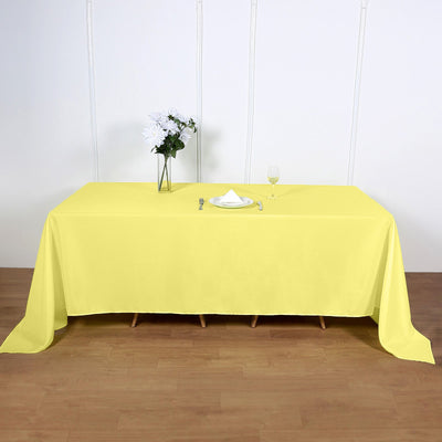 Polyester Rectangle Tablecloth 90"x132" Yellow with Seamless Finish