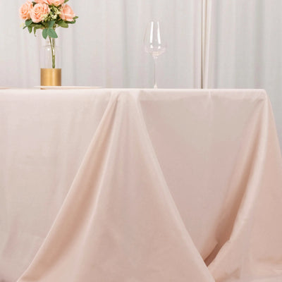 Premium Polyester Rectangle Tablecloth 90"x156" Blush - Seamless 220GSM Wrinkle-Resistant & Durable Finish