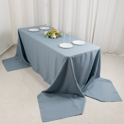 Premium Polyester Rectangle Tablecloth 90"x156" Dusty Blue - Seamless 220GSM Wrinkle-Resistant & Durable Finish